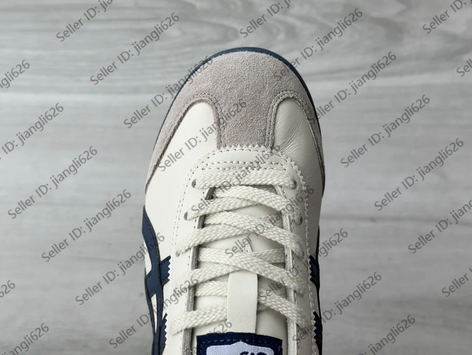 2025 Onitsuka Tiger Mexico 66 Classic Unisex Shoes Birch/Navy Blue Retro Sneaker - Image 4 of 4