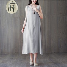Femme Rétro Long sans Manche Robe dessous de Robe Jupon Chemise
