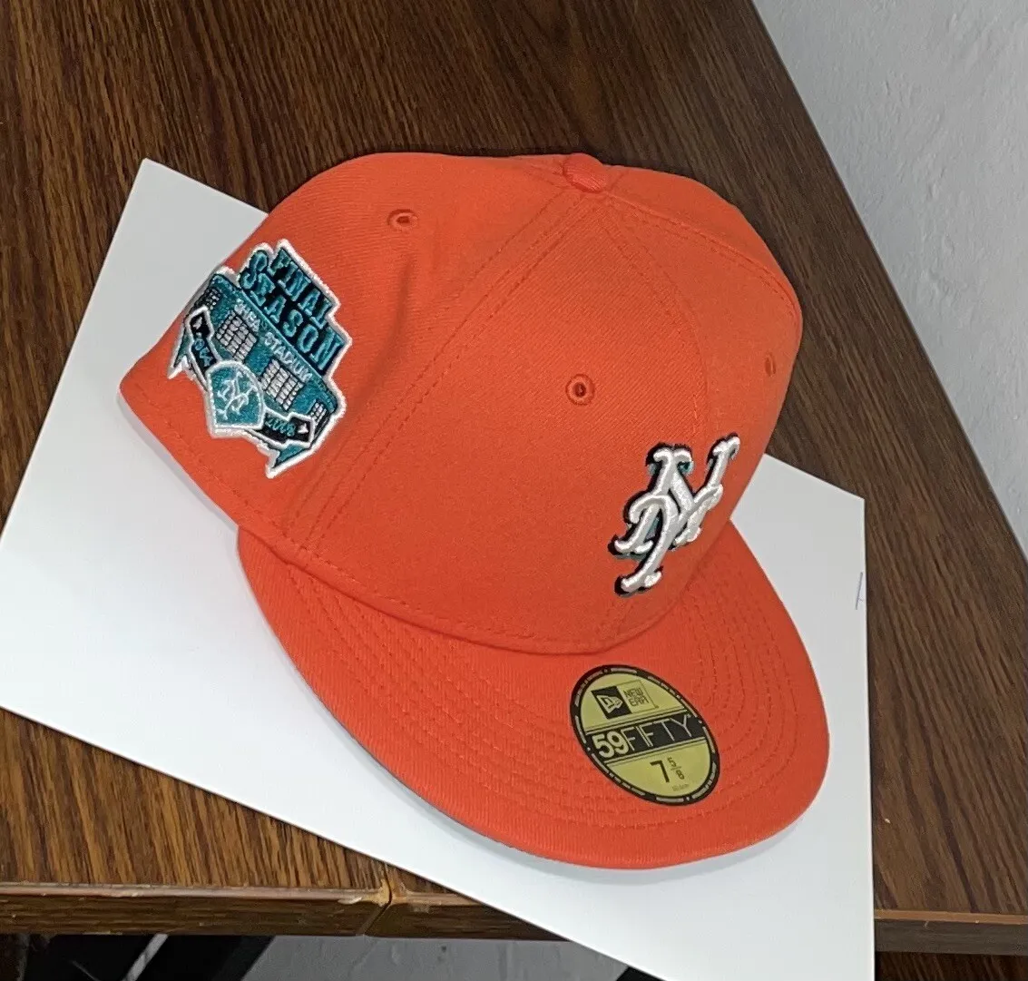 SportsWorld165 x New Era New York Mets Final Season Orange Teal Size 7 5/8  New