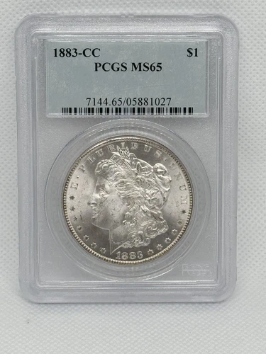 1883 cc morgan silver dollar  PCGS ms65