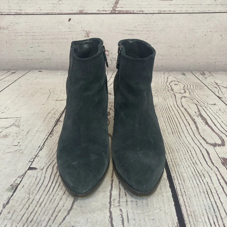 Alberto Fermani 靴子女式 38.5 EU 8US 绿色麂皮绒拉链踝靴 意大利 — 第 2/4 张图片