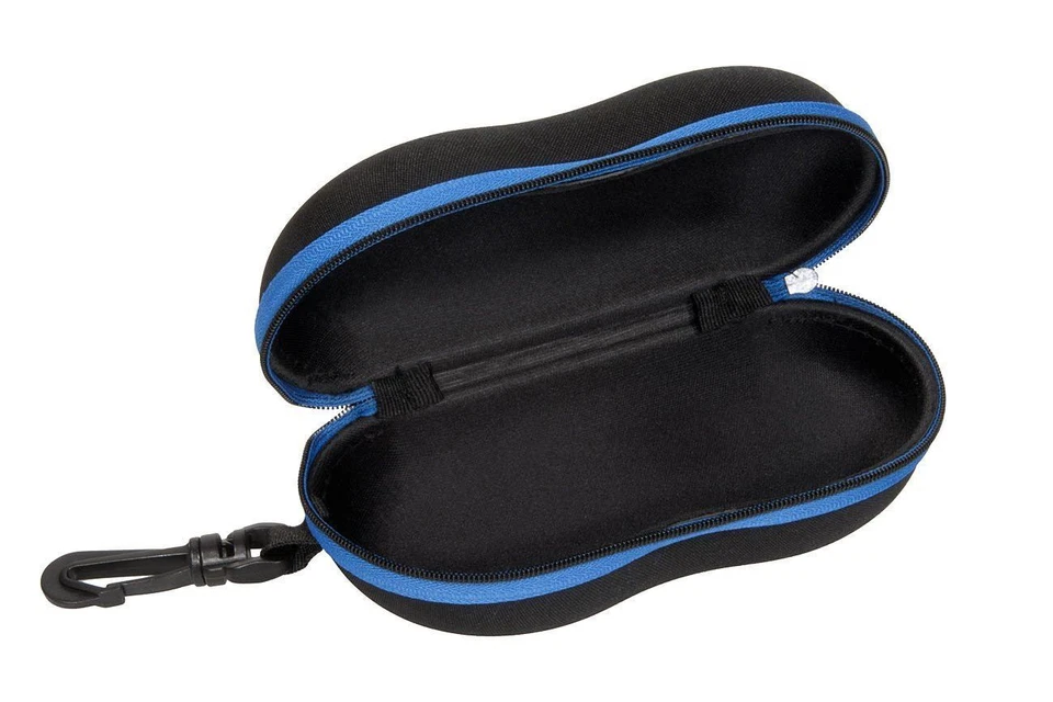 Sporty Semi Hard Sun Sunglass Case w/Safety Hook for Large Frames Soft Interior - Image 3 of 4
