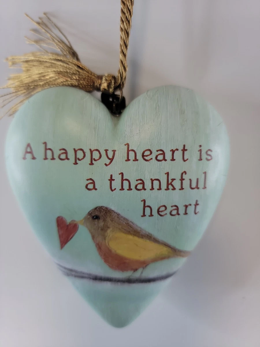 A happy heart is a thankful heart/ KEY & TASSEL Heart Decor Caroline Simas