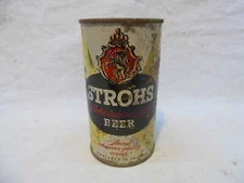 STROH'S (CONTENTS 12 OZ) FLAT TOP BEER CAN~STROH BRG, DETROIT, MICHIGAN #2