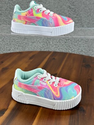 Puma Girl's Carina Sneaker Ice Cream Swirl Sneaker Size Toddler