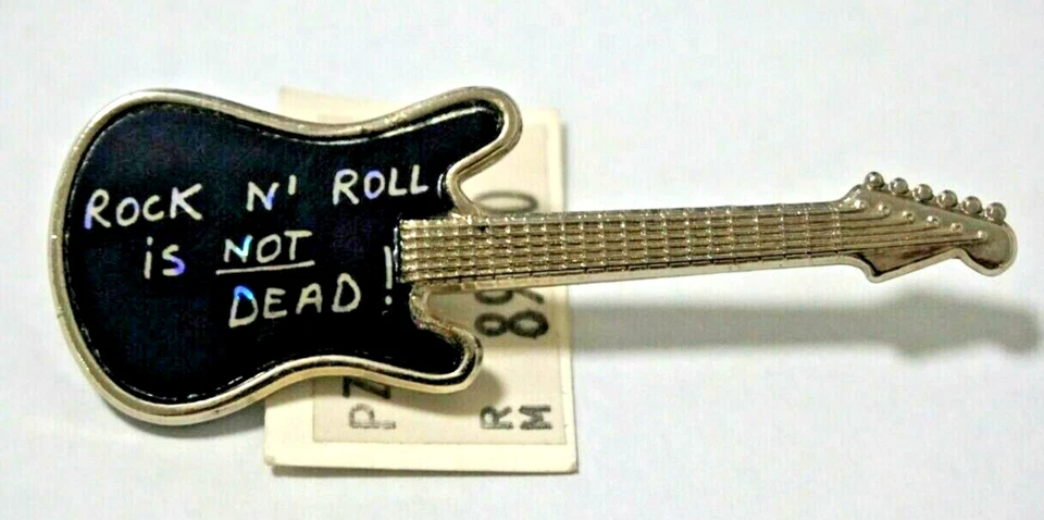 Collectible Fashion Pin - "Rock n Roll Is Not Dead" Guitar Pin by Philosophy Men - Image 1 of 4
