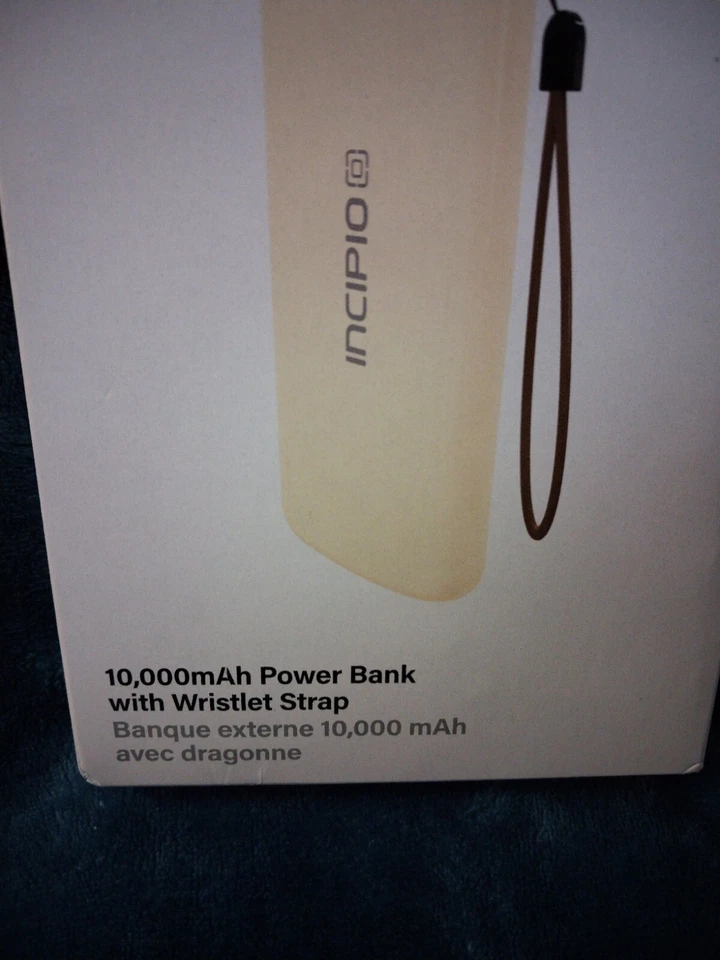 Incipio 10,000 mAh Soft Touch Power Bank with Wrist Strap (cream) - Image 2 of 4