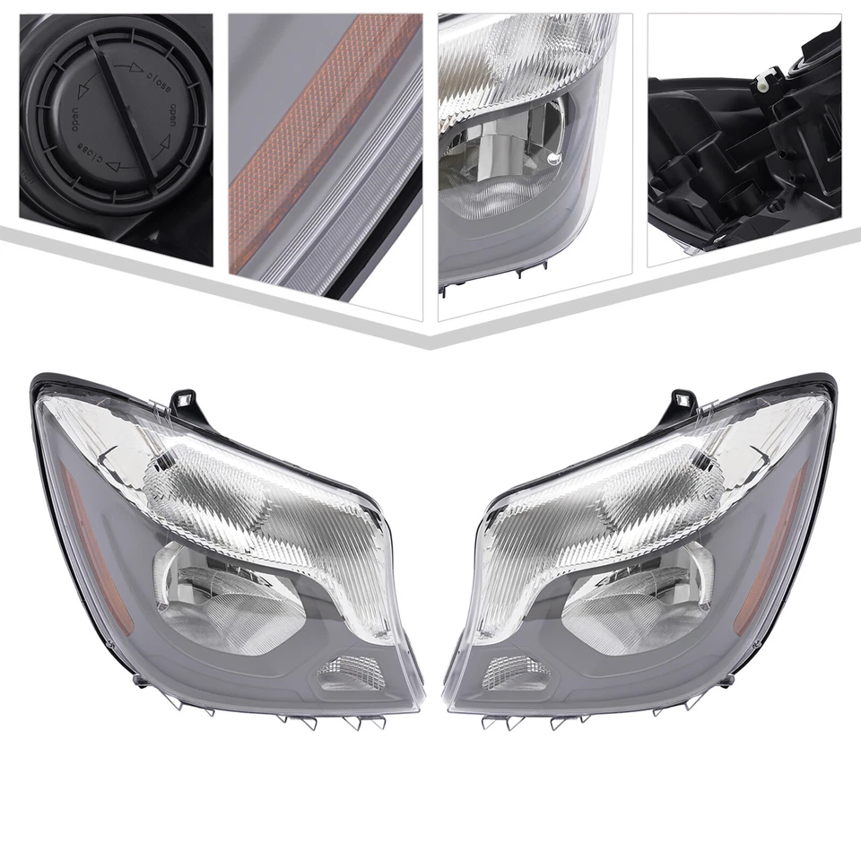 Headlight Set For 2014-2018 Mercedes Benz Sprinter 2500 3500 Left and Right 2Pcs - Image 2 of 4