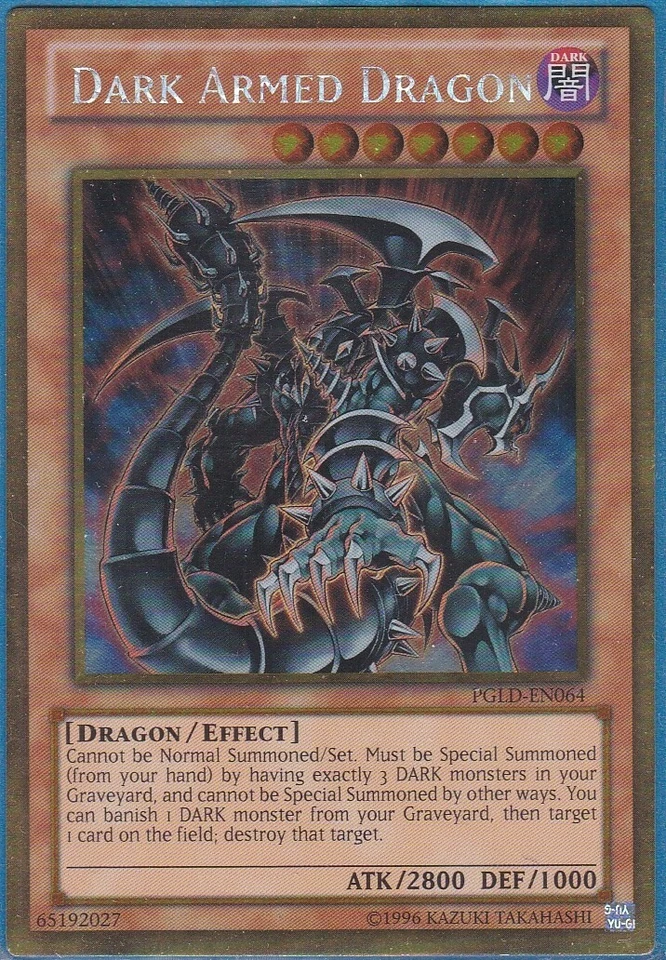 Yu-Gi-Oh! Dark Armed Dragon Armé des Ténèbres PGLD-EN064 PGLD-FR064 Gold NEUF !! - Photo 1/1