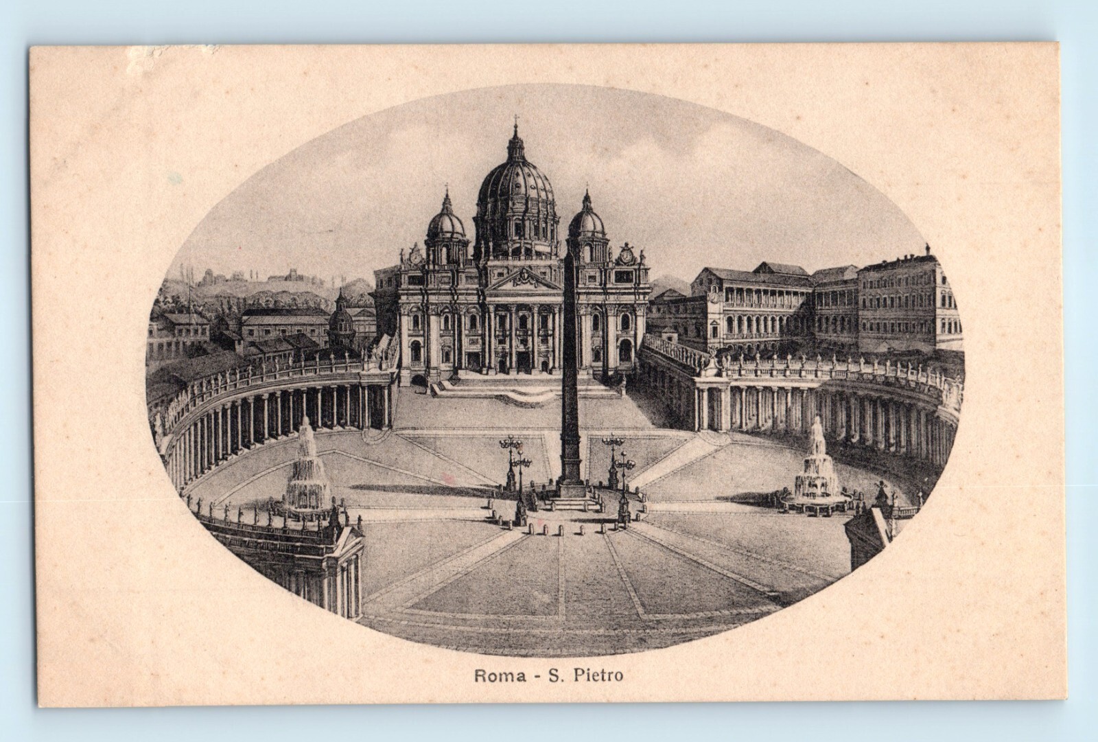 Birdseye View Saint Peter's Square S Pietro Roma Rome Italy Postcard B8