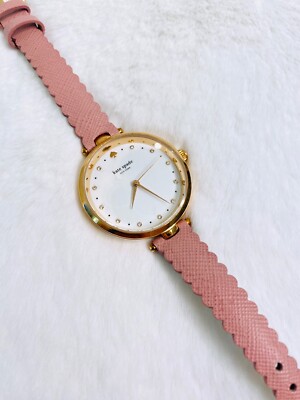 NEW KATE SPADE Gold Tone Watch with Pink Scalloped Leather  display picture 3