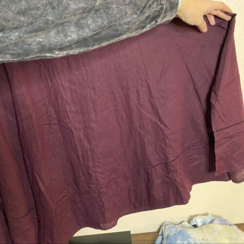 FREE PEOPLE Leinenhose weinrot lila Lainey weites Bein M NEU - Bild 4 von 11
