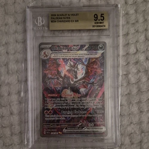 Pokémon Paldean Fates Charizard ex Special Illustration Rare Holo Beckett 9.5