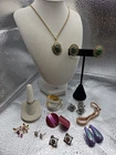 Lot of Vintage Costume Jewelry - Ring, Necklace and Earrings from 1970s and 80s