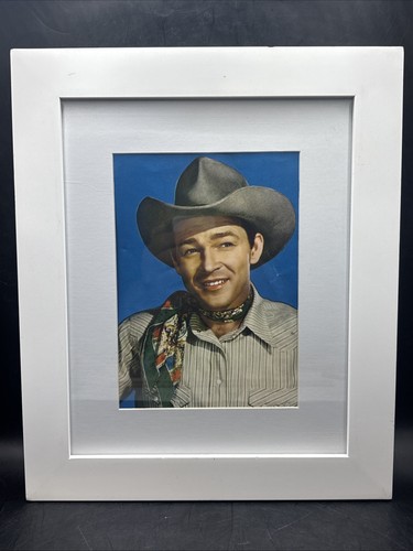 VTG Western Picture Roy Rogers Cowboy Hat Approximately 5 X 7 In 10 X 12 Frame