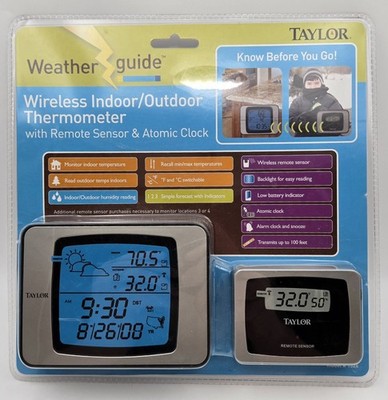Taylor Weather Guide Wireless Indoor Outdoor Thermometer w/ Remote Sensor 1526