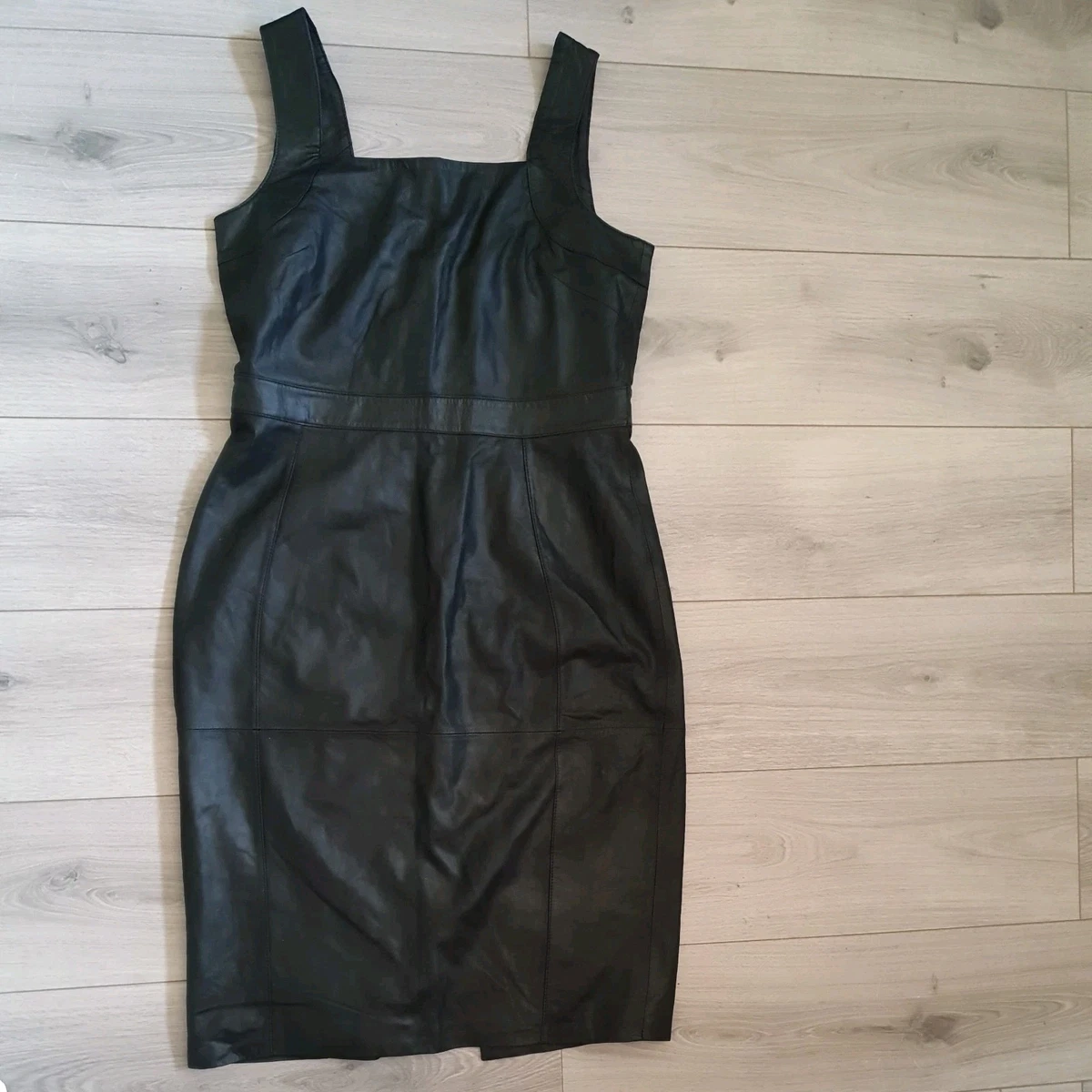 chinese dress ladies Juliette Leather Sleeveless Long Dress - Noir Perforated Leather Maxi Dress