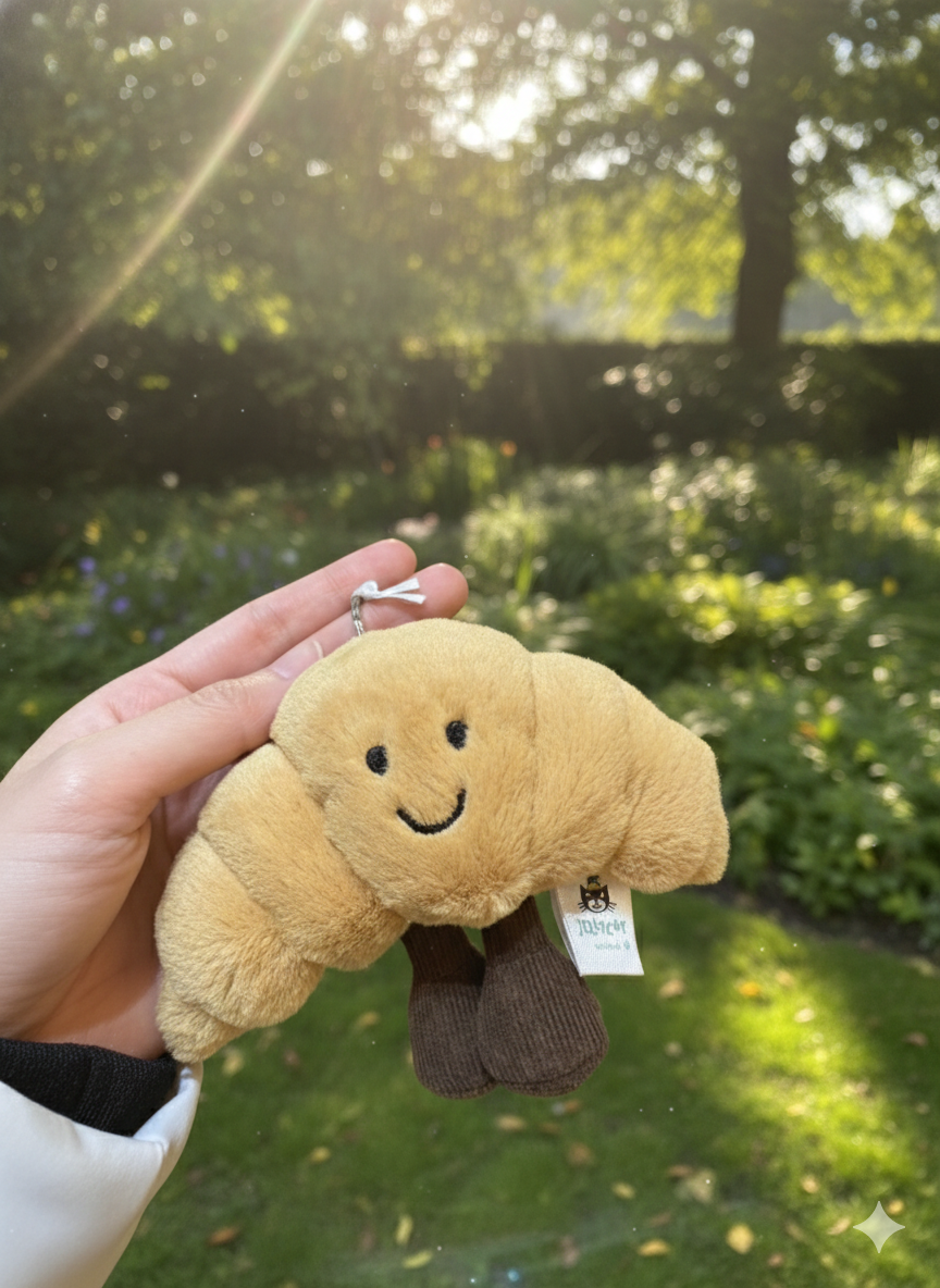 ぬいぐるみ Amuseable croissant bag charms Jellycat Amuseable Croissant Plush Keychain 4in NWT Cute Bag Charm