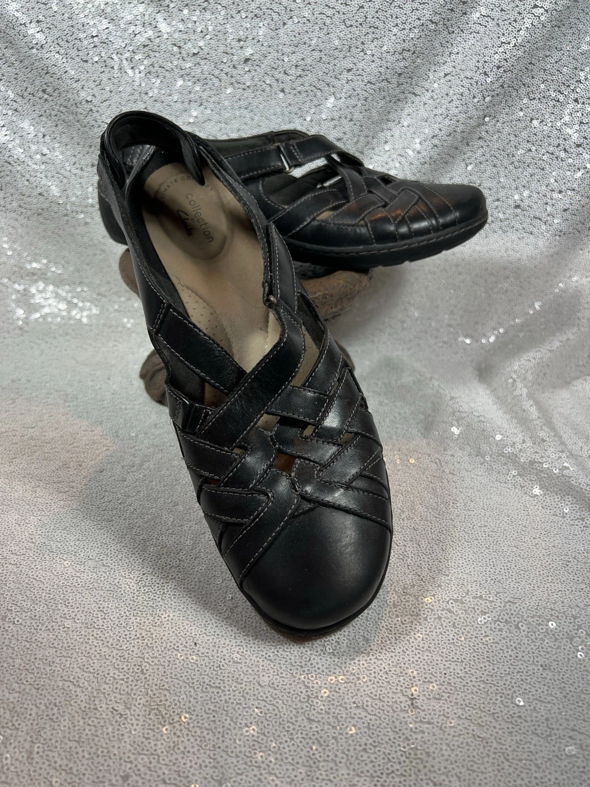 Sandali bassi mocassino Clarks donna Cora Dream taglia 10 nero massimo comfort