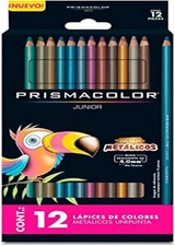 Metallic Colored Pencils Set Pack of 12 count Metallic Colors Junior 4.0mm…