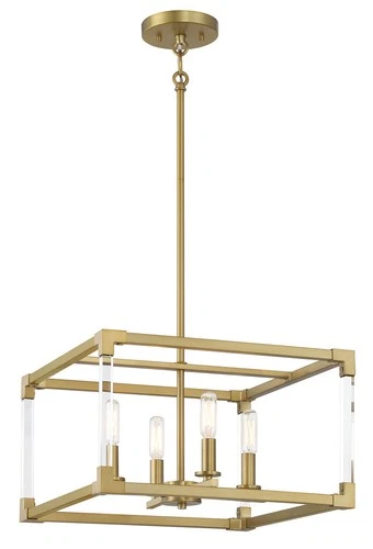 Minka Lavery 1458 Oro District 4 Light 16"W Vantage Pendant - Brass - Picture 7 of 9