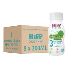 Image of HiPP Organic 3 Baby Milk 200ml Ready to Feed Formula (Pack of 8) 12+ Months
