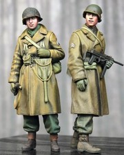 1/35 Resin Figure WWII US Infantry Winter 2 Figures Unpainted Unassembled