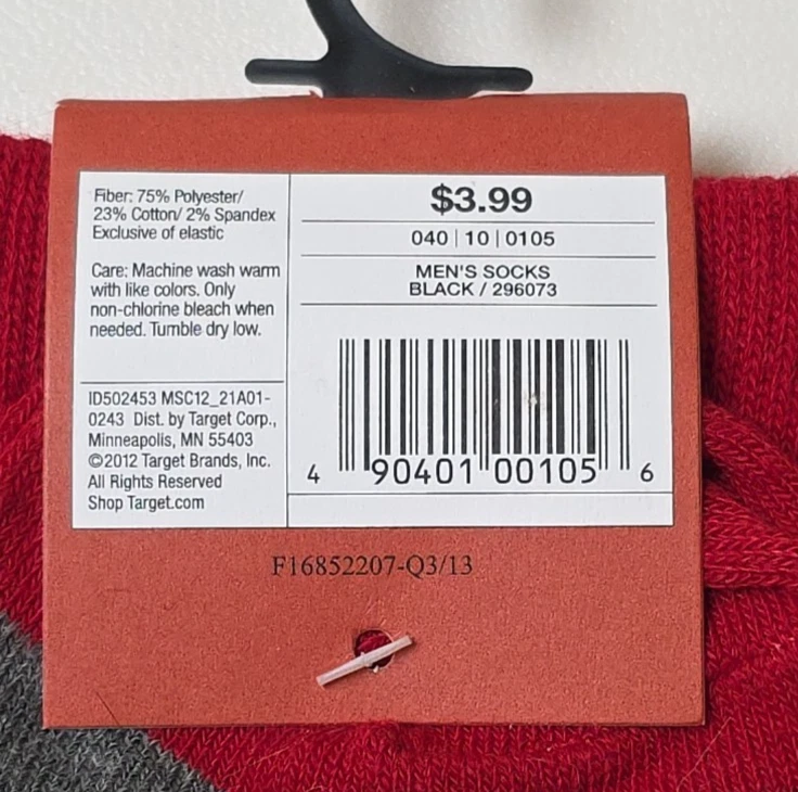 MOSSIMO Calcetines Navidad Calavera Hueso Santa Sombrero Gris/Rojo Hombre Zapato Talla 8-11 Foto 4 de 4