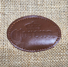 Corona Jute Kordelzugbeutel/Turnbeutel beige/blau mit Markenlogo
