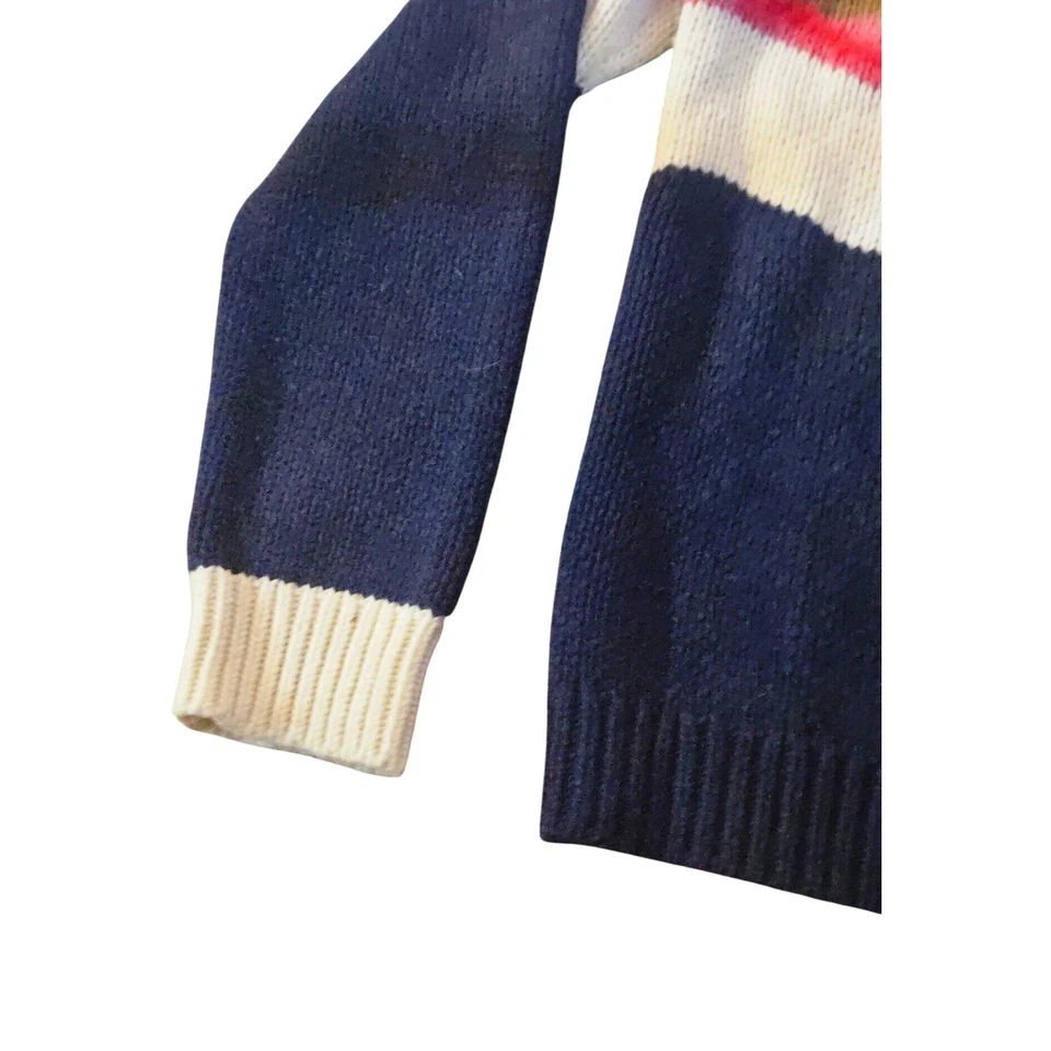 Field & Flower Fair Isle Sweater Crewneck Knit Pullover Navy Cream Pink Mustard - Image 2 of 4