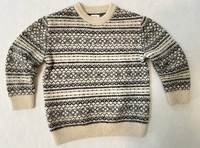 Zara Nautical Classic Kids 6-7 Knit Sweater Long Sleeve Cream And Black