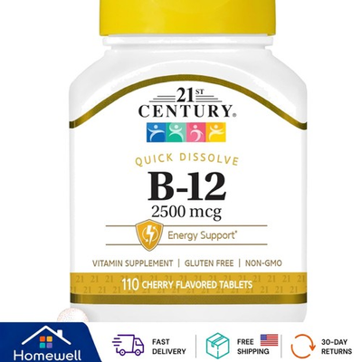 #ad #ad Cherry Flavor B 12 2500 mcg Tablets – Quick Dissolve for Natural Energy 110 Ct $14.99
