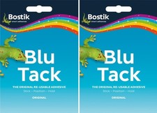 2 x Blu Tack Original Reusable Adhesive Bostick Blue Tac Pack Home Office Use