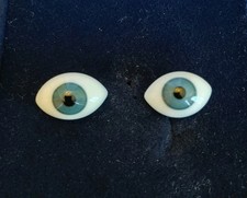 Blue Solid Glass Eyes pinched back, 16mm