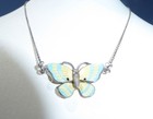 VINTAGE VB VOLMER BAHNER DENMARK STERLING SILVER ENAMEL BUTTERFLY NECKLACE — photo 3