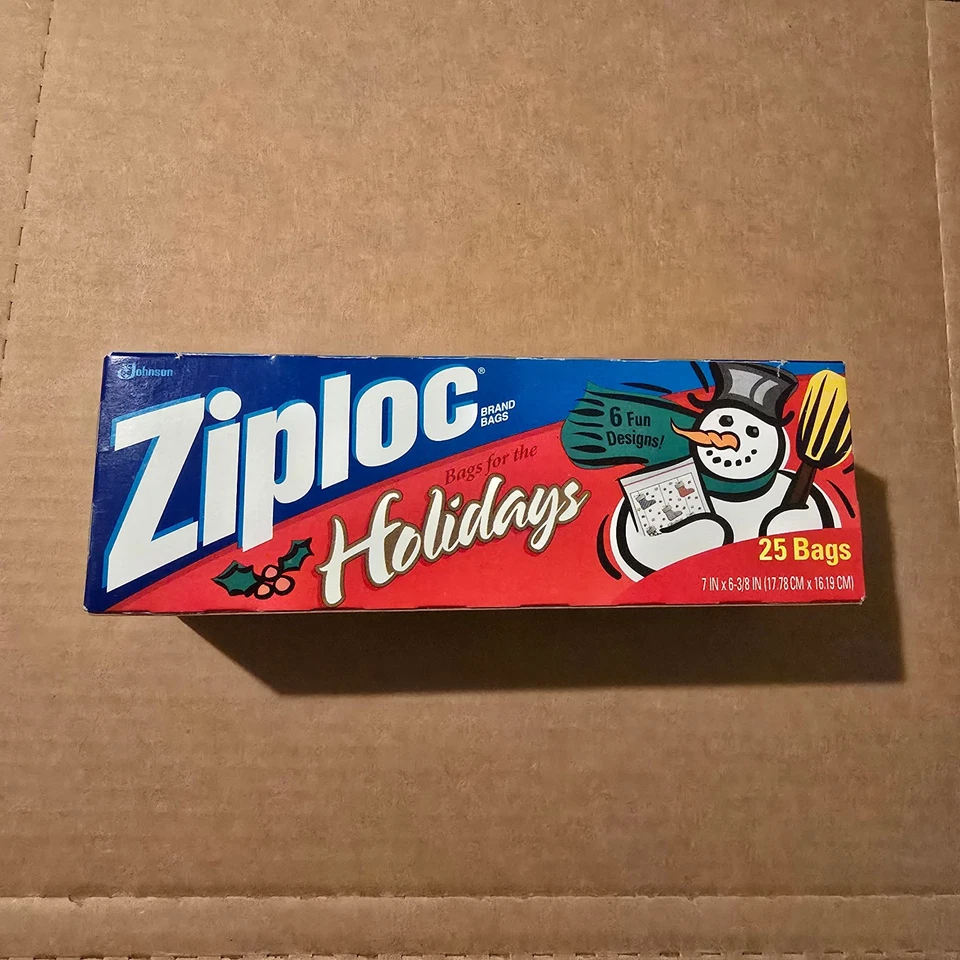 Ziploc Holiday Bags 1998 Vintage Box Lot of 13 Snowman Santa Christmas Sandwich - Image 3 of 4