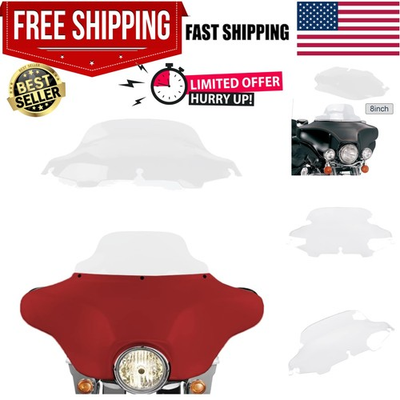 #ad High Durability Clear 8quot; Windscreen for 1996 2013 Harley Davidson Motorcycles $52.69