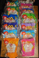 1999 McDonalds Happy Meal Toys Ty Beanie Babies Lot Set of 12 Sealed 1-12 W/Bag