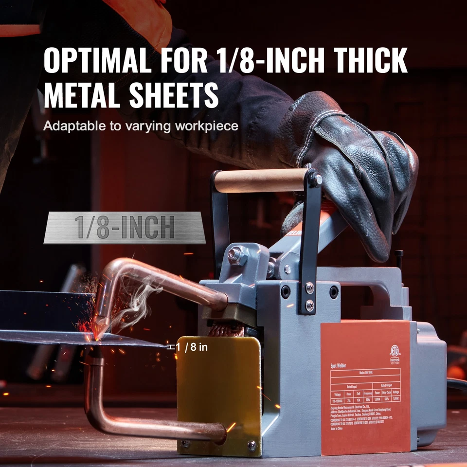 Uimoso Soldador de Punto Portátil Soldador de Punto de 1/8 de Pulgada de Grueso con Capacidad de Entrada de 1.5KVA Foto 2 de 4