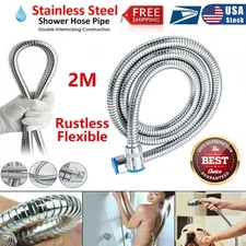 2m Shower Head Hose Extra Long Stainless Steel Flexible Bathroom Hand Held G1/2