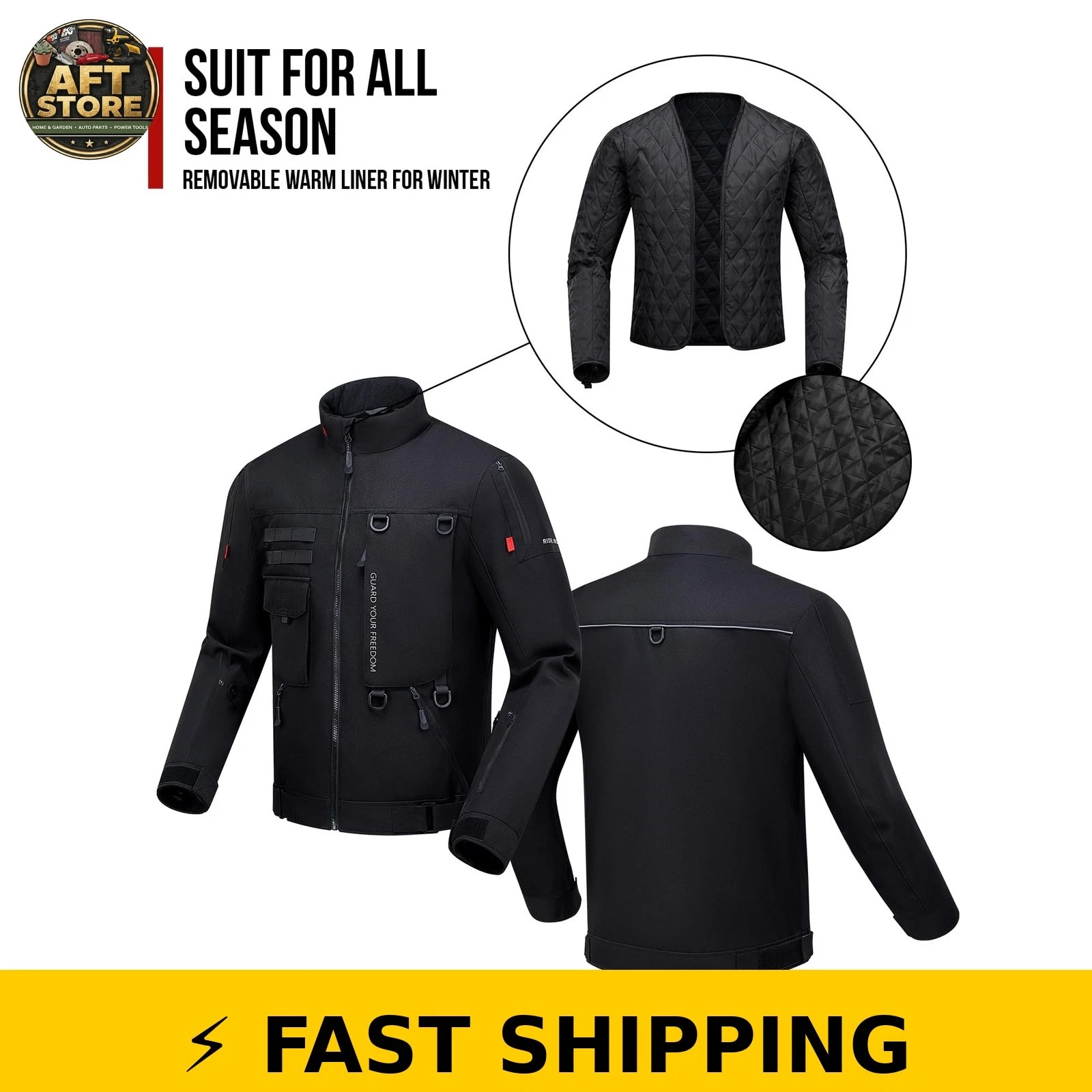 RIDEIRON Motorcycle Jacket XL CE Certified Windproof Protective Gear - product detail image 5