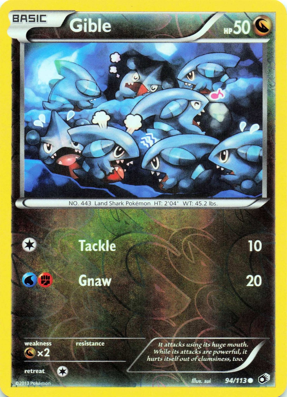Gible 94/113 - REVERSE HOLO - Legendary Treasures - NM