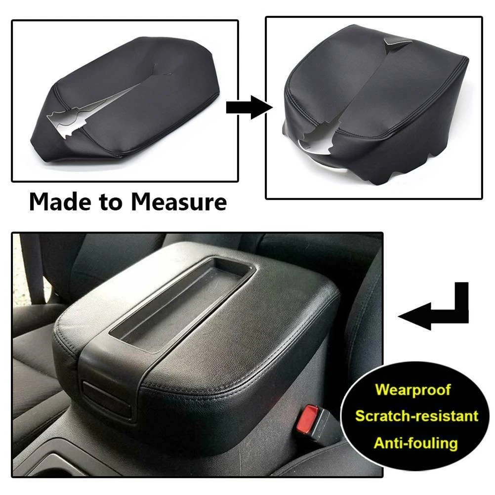Funda De Cuero Real Para Reposabrazos Central De Chevy Tahoe Y Suburban 2007-2014, Negra, Lujo Y Ajuste Personalizado