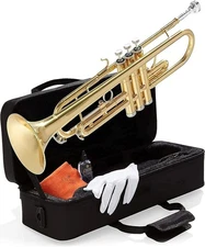 Mendini By Cecilio Bb Trumpet w/Case, Cloth, Oil & Gloves - Gold