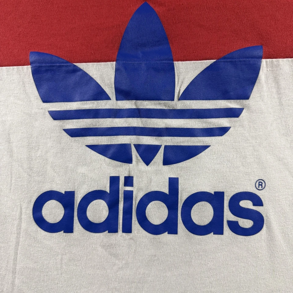 Camisa Adidas Para Hombre Mediana Roja Negra Blanca Trifolio Tres Rayas Gráfico Atlético Foto 2 de 4