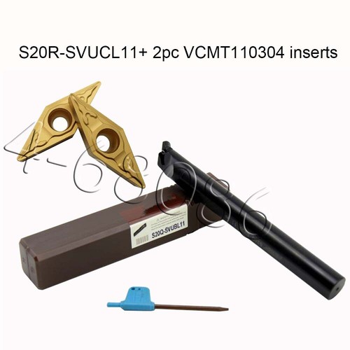 10pcs VCMT110304 + S20R-SVUCL11 Turning Boring Bar Holder high quality Insert - Picture 1 of 5