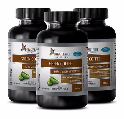 Green Coffee Bean Extract w/GCA 800 - Slimming Pills - Weight Loss - 3B