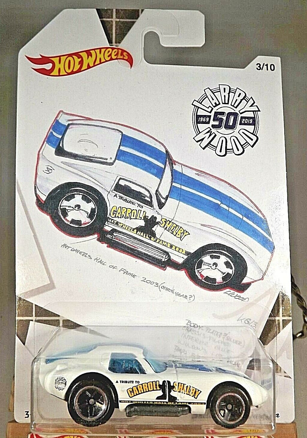 2019 Hot Wheels Larry Wood Series 3/10 SHELBY COBRA DAYTONA White w/Black 5 Sp