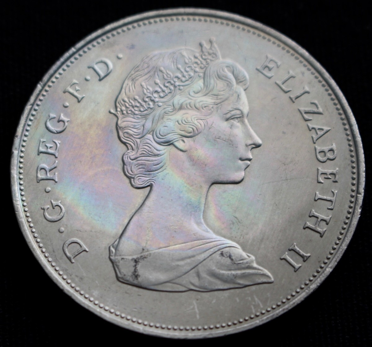 2746【ガーンジー】1980年25PENCE銀貨　プルーフ　大型　トーンあり 2746【ガーンジー】1980年25PENCE銀貨 プルーフ 大型 トーンあり