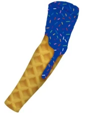 Blue Ice Cream Cone Drip Sprinkles Football Baseball Compression Arm Sleeve